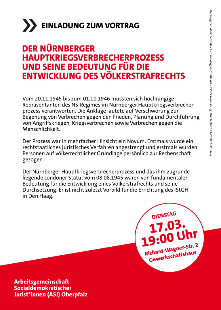 Flyer Nürnberger Kriegsverbrecherprozesse Rückseite